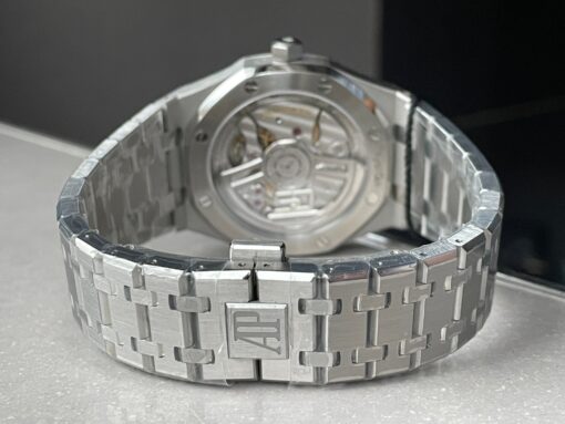 Royal Oak 41mm 15510 "50th Anniversary" SS ZF 1:1 Best Edition White Textured Dial on SS Bracelet A4302 - Image 11