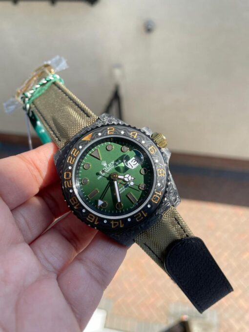 GMT DIW Carbon OMF Best Edition Green Dial on Yellow Nylon Strap SA3186 CHS - Image 3