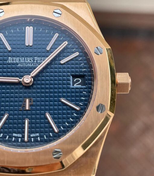 ROYAL OAK AP Jumbo 39MM 15202 RG ZF 1:1 BEST EDITION BLUE TEXTURED DIAL ON RG BRACELET A2121 - Image 6