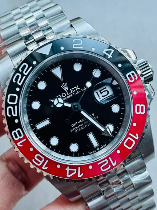 GMT Master II 16710 GMF V5 COLA 904L SS 1:1 RED BLACK Bezel Best Edition on Jubilee Bracelet GMT Master - Image 8