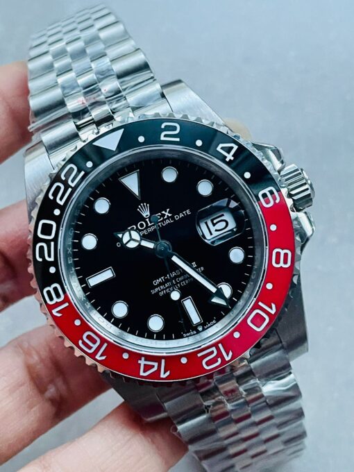 GMT Master II 16710 GMF V5 COLA 904L SS 1:1 RED BLACK Bezel Best Edition on Jubilee Bracelet GMT Master - Image 4