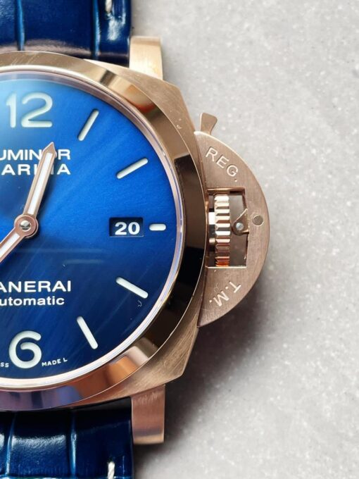 PAM1112 V GMT RG VSF 1:1 Best Edition Blue Dial on Blue Leather Strap P.9010 - Image 4