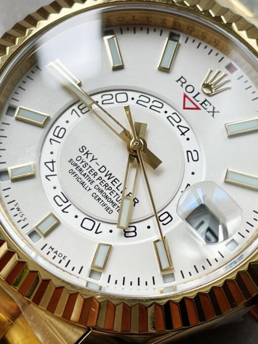 Sky-Dweller 326934 SS Noob 1:1 Best Edition White Dial on Gold SS Bracelet A23J - Image 5