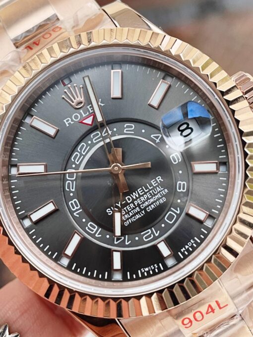 Sky-Dweller 326934 SS Noob 1:1 Best Edition Black Dial on RG SS Bracelet A23J - Image 2