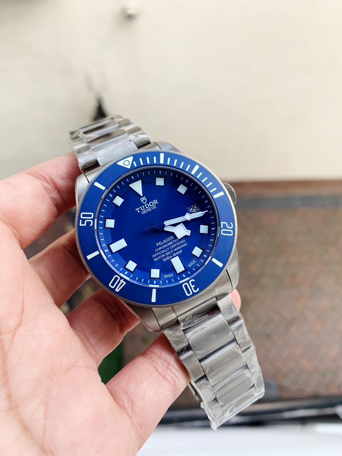 Blue Pelagos XF 1 1 Best Edition on Titanium Bracelet A2824 V5 Superclone