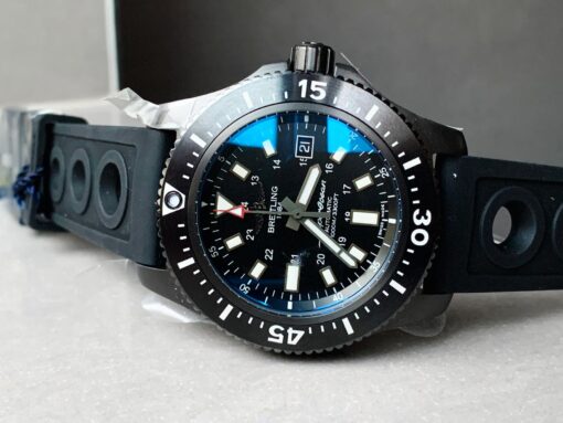 Superocean 44mm Special PVD GF 1:1 Best Edition Black Dial on Black Rubber - Image 2