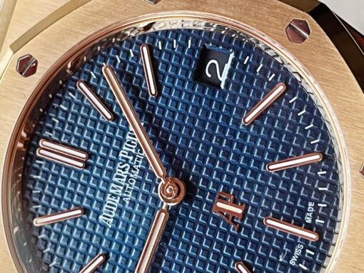 ROYAL OAK AP Jumbo 39MM 15202 RG ZF 1:1 BEST EDITION BLUE TEXTURED DIAL ON RG BRACELET A2121 - Image 5