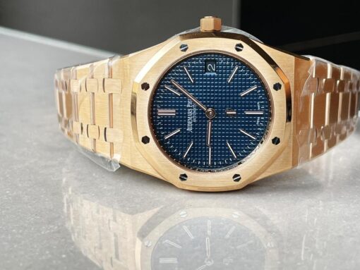 ROYAL OAK AP Jumbo 39MM 15202 RG ZF 1:1 BEST EDITION BLUE TEXTURED DIAL ON RG BRACELET A2121 - Image 2