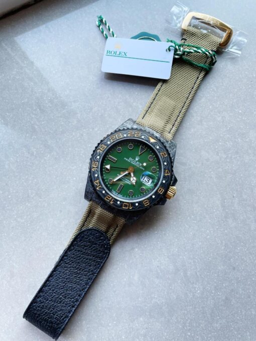 GMT DIW Carbon OMF Best Edition Green Dial on Yellow Nylon Strap SA3186 CHS - Image 7