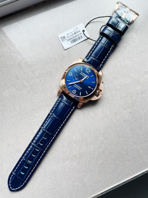 PAM1112 V GMT RG VSF 1:1 Best Edition Blue Dial on Blue Leather Strap P.9010 - Image 9