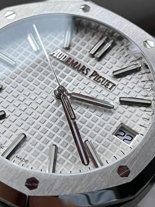 Royal Oak 41mm 15510 "50th Anniversary" SS ZF 1:1 Best Edition White Textured Dial on SS Bracelet A4302 - Image 2