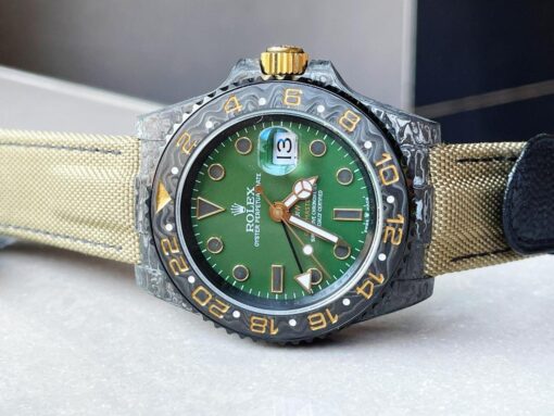 GMT DIW Carbon OMF Best Edition Green Dial on Yellow Nylon Strap SA3186 CHS - Image 4