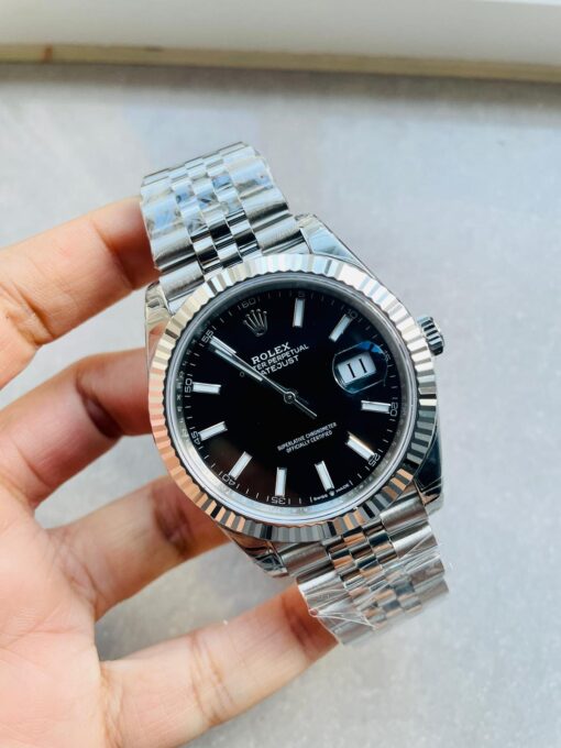 DateJust 41 SS VS Factory 1:1 Best Edition 904L Steel Black Dial on SS Jubilee bracelet