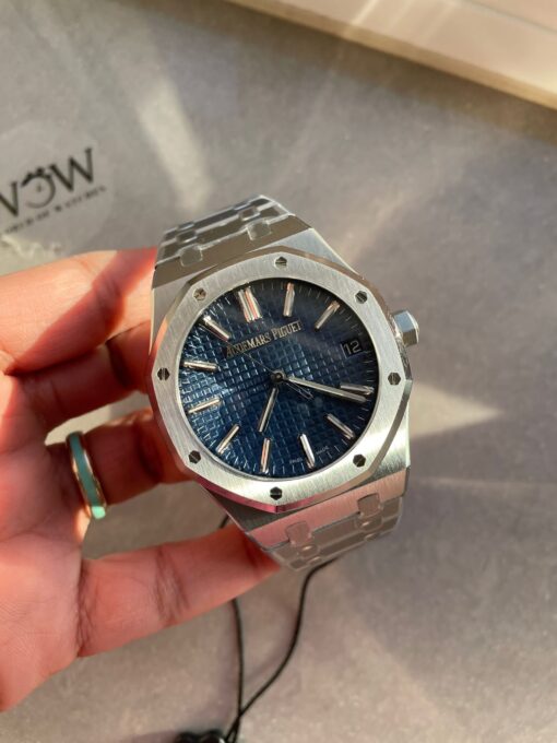 Royal Oak 41mm 15510 “50th Anniversary” SS ZF 1:1 Best Edition Blue Textured Dial on SS Bracelet A4302