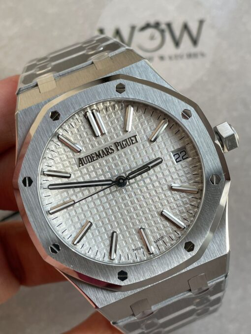 ROYAL OAK 41MM 15510 “50TH ANNIVERSARY” SS ZF 1:1 BEST EDITION WHITE TEXTURED DIAL ON SS BRACELET A4302 - Image 8