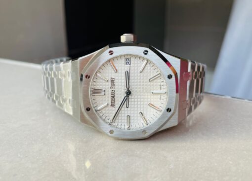 ROYAL OAK 41MM 15510 “50TH ANNIVERSARY” SS ZF 1:1 BEST EDITION WHITE TEXTURED DIAL ON SS BRACELET A4302 - Image 7