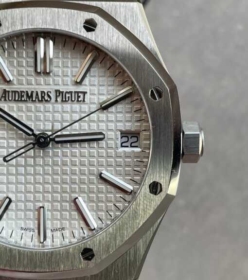 ROYAL OAK 41MM 15510 “50TH ANNIVERSARY” SS ZF 1:1 BEST EDITION WHITE TEXTURED DIAL ON SS BRACELET A4302 - Image 4