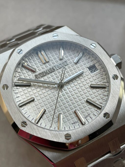 ROYAL OAK 41MM 15510 “50TH ANNIVERSARY” SS ZF 1:1 BEST EDITION WHITE TEXTURED DIAL ON SS BRACELET A4302 - Image 10