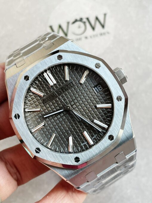 ROYAL OAK 41MM 15510 “50TH ANNIVERSARY” SS ZF 1:1 BEST EDITION GRAY TEXTURED DIAL ON SS BRACELET A4302 - Image 4