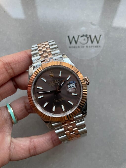 DateJust 41 126331 Fluted Bezel KING 1:1 Best Edition 904L Steel Brown Stick Dial on Jubilee Bracelet VR3235