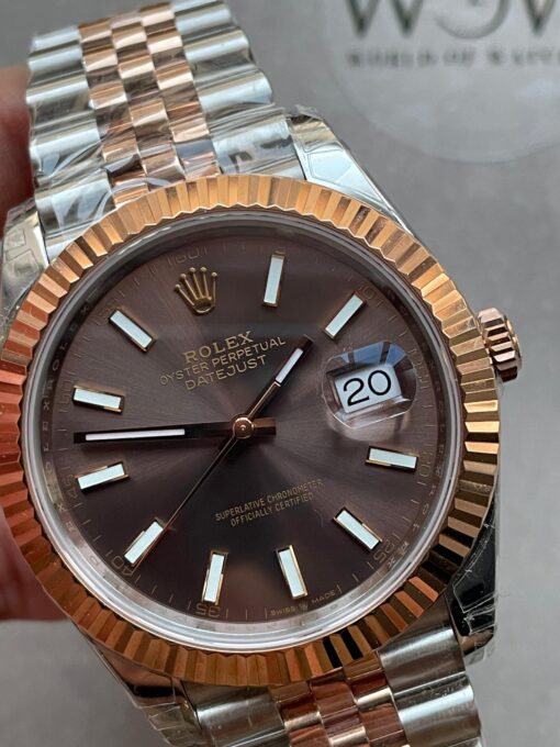 DateJust 41 126331 Fluted Bezel KING 1:1 Best Edition 904L Steel Brown Stick Dial on Jubilee Bracelet VR3235 - Image 3