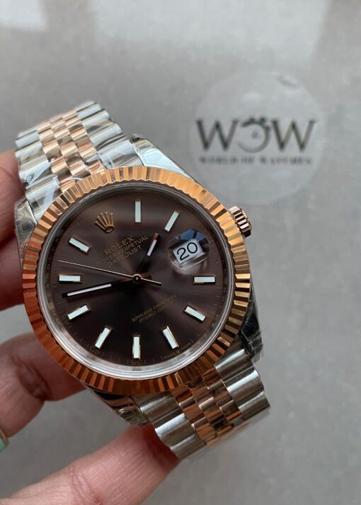 DateJust 41 126331 Fluted Bezel KING 1:1 Best Edition 904L Steel Brown Stick Dial on Jubilee Bracelet VR3235 - Image 2