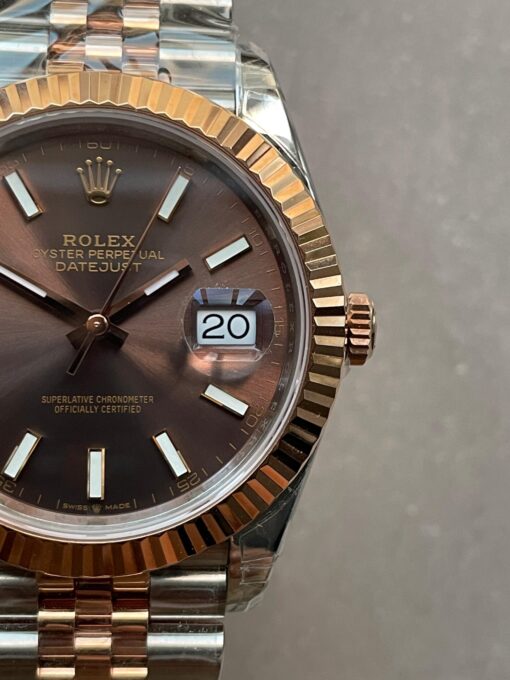 DateJust 41 126331 Fluted Bezel KING 1:1 Best Edition 904L Steel Brown Stick Dial on Jubilee Bracelet VR3235 - Image 5