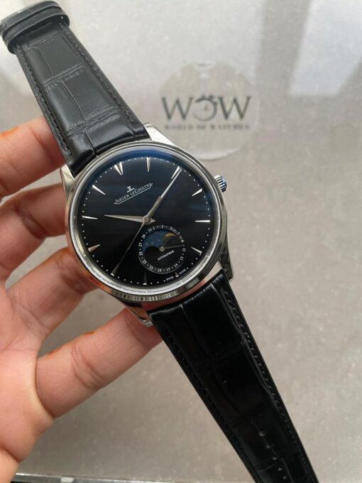 Master Ultra Thin Moon SS Black Dial on Black Leather Strap GF V4 MY9015