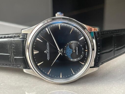 Master Ultra Thin Moon SS Black Dial on Black Leather Strap GF V4 MY9015 - Image 5