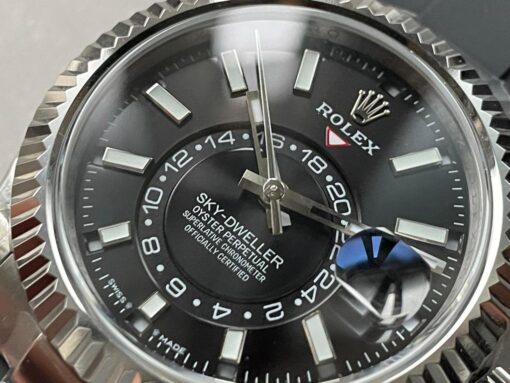 Sky-Dweller 326934 904L SS Noob 1:1 Best Edition Black Dial on Black Rubber Strap Asian 23J to 9001 - Image 9