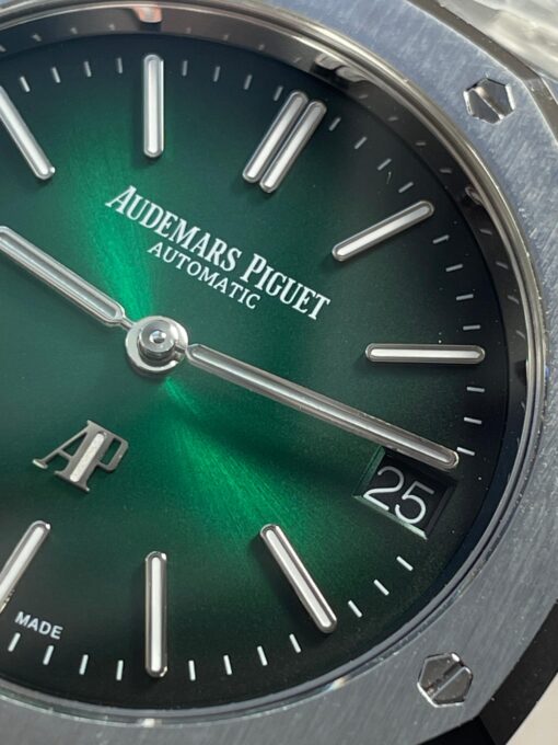 Royal Oak 39mm 16202 "50th Anniversary" SS ZF 1:1 Best Edition Green Textured Dial on SS Bracelet A7121 - Image 10