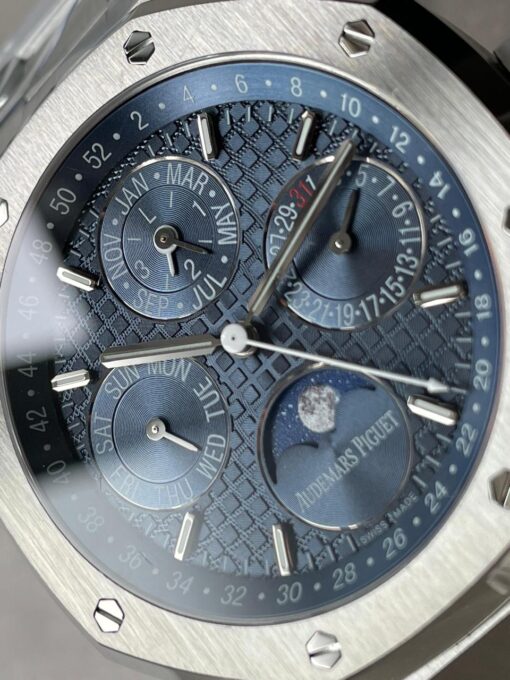 Royal Oak 41mm Perpetual Calendar 26574 SS APSF1:1 Best Edition Blue Dial on SS Bracelet A5134 - Image 8