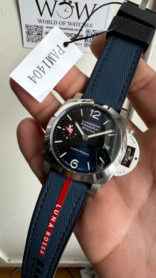 PAM1404 Z GMT SS VSF 1:1 Best Edition Blue Dial on Blue Rubber Strap Asian P900 - Image 4