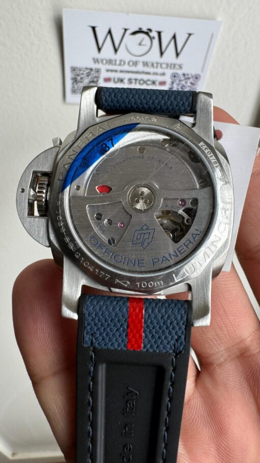 PAM1404 Z GMT SS VSF 1:1 Best Edition Blue Dial on Blue Rubber Strap Asian P900 - Image 8